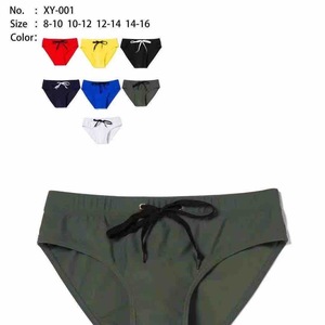 Slip da bagno taglie forti a vita alta con coulisse, colori assortiti 8-16, intimo da spiaggia, slip bikini - Product Image 1
