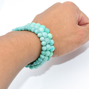 Braccialetto <span class=keywords><strong>amazzonite</strong></span> blu naturale <span class=keywords><strong>di</strong></span> alta qualità all'ingrosso 4/6/8/10/12mm per donna uomo - Product Image 2