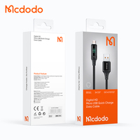 Câble de données USB Micro Mcdodo 107 numérique intelligent à LED en nylon QC3.0 4.0 3A, câble de charge USB, charge rapide pour téléphone