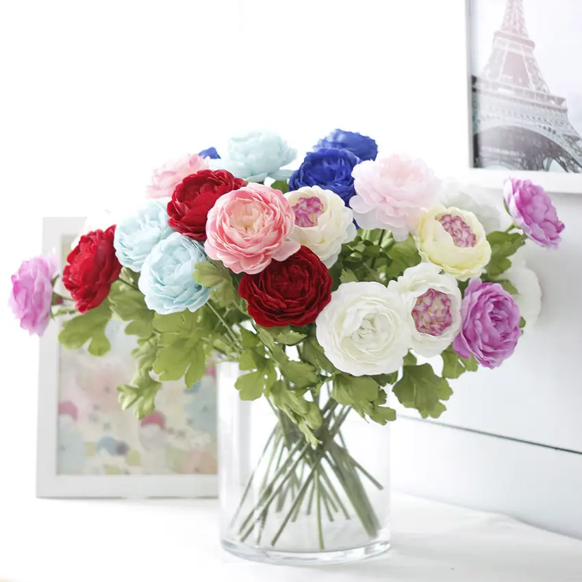 Warna Yang Indah Buatan Bunga Peony Embun Lotus Barat Bunga Bermutu Tinggi Sutra Bunga Pernikahan