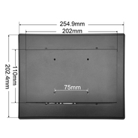 Écran tactile carré résistif industriel de 10 pouces VGA DVI, boîtier métallique, écran TFT intégré, OEM ODM, moniteur LCD industriel