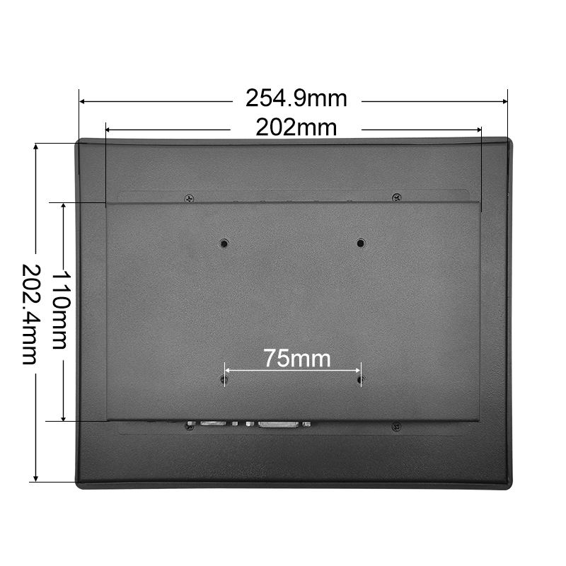 10 Inch Industrial VGA DVI Resistive square Touch Screen Metal Case TFT Display Embedded OEM ODM Industrial LCD Monitor