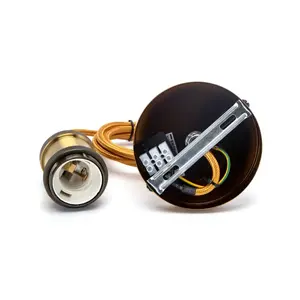 Portalámparas metálico E27, cable 2 x 0,75 mm, 1 m, acabado bronce dorado, ideal para iluminación decorativa y funcional en - Product Image 2