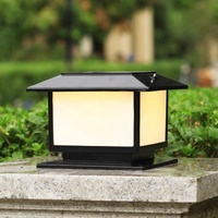 Lampe de pilier solaire extérieure en aluminium de style européen lampadaire abat-jour en verre étanche E27 luminaire sur pied pour patio