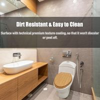 Siège de toilette allongé en bambou JQ avec charnières en alliage facile à nettoyer et à installer ensemble de fournitures de bain et de toilette