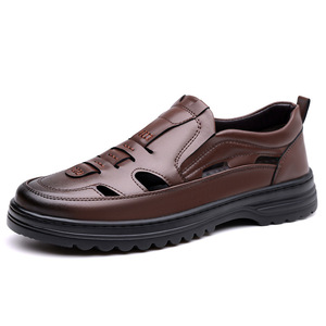 Men's Plus Size Breathable Hollow Out Casual Shoes 38-48 Rubber Sole Low Heel Leather <b>Sandals</b> - Product Image 5