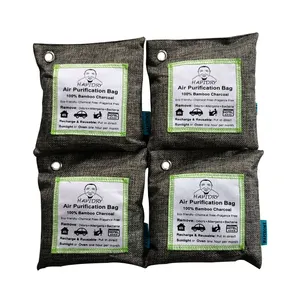 4x200g Pacote Doméstico Recarregável Natural Moso Bambu Carvão Purificante De Ar Saco