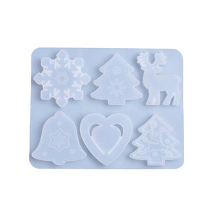 <b>Christmas</b> <b>Mold</b> DIY Resin Crystal Epoxy <b>Mold</b> Snowflake Elk Pendant Keychain Listing Jewelry <b>Silicone</b> <b>Mold</b> Set For Resin - Product Image 2