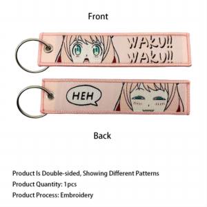 Motosikletler için japon animesi serisi anahtar etiketi anahtarlık nakış anahtar Fobs arabalar çanta sırt çantası anahtarlık moda anahtarlık - Product Image 4