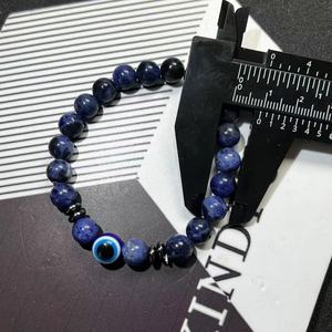 <span class=keywords><strong>Sodalite</strong></span> Devil's Eye Bracelet Rond Émail <span class=keywords><strong>Bleu</strong></span> Evil Eyes Bracelet Pour La Guérison - Product Image 2