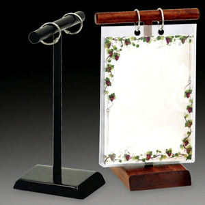 A4 Wooden Menu Holder for Tabletop Custom Natural Wood Menu <b>Stand</b> - Product Image 1