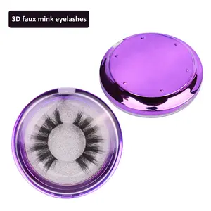 wholesale glitter eyelashes packaging box 3D faux mink eyelashes with OEM custom