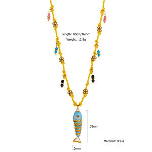 Cuerda tejida a mano de moda con estilo oceánico, pequeños peces coloridos y colgantes en forma de estrella, collar de gama alta para damas, joyería. - Product Image 4