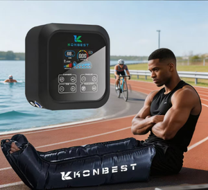 Masseur de jambes portable <span class=keywords><strong>sans</strong></span> fil rechargeable à compression d'air pneumatique à 8 chambres avec contrôle de la minuterie pour une récupération rapide - Product Image 1
