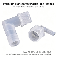 Raccord en L moulé par injection en plastique de 1/8 po à 3/4 po, filetage mâle x raccord cannelé pour tuyau, coudé, en PP, pour ligne d'eau, d'air ou de carburant