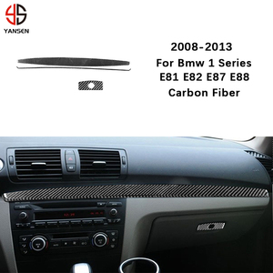 Karbon Fiber havasız ortam kabini kolu co-pilot pano paneli Trim şerit Sticker BMW E87 1 serisi E87 E82 E88 2008-2013 - Product Image 1