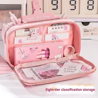 Trousse à crayons transparente Lnstagram Style Niche puissante boîte à papeterie de bonne qualité pour les élèves du primaire garçons et filles