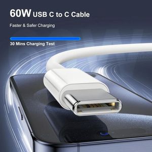 สายไฟไนลอนถัก60W ชาร์จเร็ว USB Type-C ไปยัง Type-C สายข้อมูลโทรศัพท์มือถือสำหรับ Phone15 16 17Puls - Product Image 4