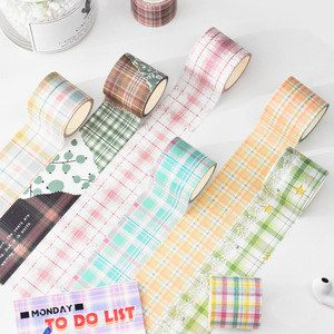 Nuovi adesivi per account a mano ragazza plaid uniforme plaid adesivi in materiale fatti a mano fai da te e nastro washi in carta - Product Image 2