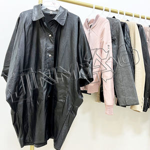 Venta caliente bueno como nuevo Casual <span class=keywords><strong>Boutique</strong></span> abrigos de cuero para mujer estilo Hip Hop corto mixto Bale ropa usada - Product Image 6
