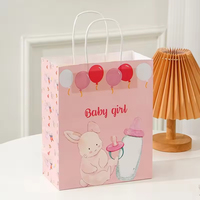 Sac cadeau en papier pour baby shower, sac de fête pour bébé garçon ou fille avec poignée pour l'emballage d'anniversaire des enfants