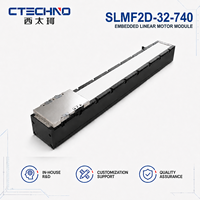 CTECHNO SLMF2D-32-740 Motor Lineal de Accionamiento Directo, Módulo de Movimiento con Carga Útil de Referencia de 11 kg y Carrera de 740 mm para Automatización Médica
