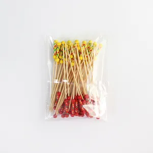 Eco-friendly Creative Customized Bamboo Wood Decorative Party Toothpick Kids Lunch Accessories Fruit Picks Burger Skew