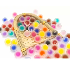 Perle rotonde in acrilico smerigliato da 16mm di plastica con perline distanziatrici larghe e colorate all'interno con perline a mezzo foro per creare gioielli