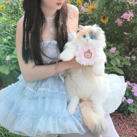 Sac à dos en peluche chat calico réaliste 2025, sac à main en peluche doux, jouet mignon de collection, boîte cadeau pour les amoureux des chats, 31cm-50cm 14