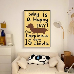 Estilo <span class=keywords><strong>de</strong></span> madera Dachshund cachorro Moderno marco <span class=keywords><strong>de</strong></span> tinta ecológico sala <span class=keywords><strong>de</strong></span> estar sofá Fondo pared dormitorio <span class=keywords><strong>de</strong></span> los niños pintura colgante - Product Image 5