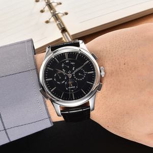Reloj de Hombre <span class=keywords><strong>Parnis</strong></span> de Moda, 45 mm, Negro, Automático, Mecánico, con Fase Lunar, Calendario, Correa de Cuero, Cristal - Product Image 5