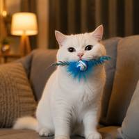Bola Karet Mewah untuk Kucing, Warna Pink, Mainan Kucing Berbulu, Mainan Interaktif Luar Ruangan, Penghilang Kebosanan, Mainan Hewan Peliharaan