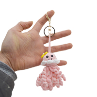 Kit de ganchillo artesanal al por mayor para llavero de pulpo, adorno de peluche tejido, llavero de hilo, adornos de animales de peluche colgantes