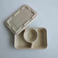 Petites assiettes à Bagasse festonné, assiettes biodégradables, ensemble d'assiettes à fromage jetables, plateaux alimentaires, plateau en fibres de plantes, plateau alimentaire de Restaurant