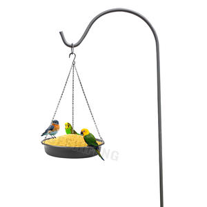 Mangeoire à oiseaux automatique et portable pour l'extérieur Plateau à graines suspendu en fer durable Bain-marie Plateau simple Distributeur de nourriture pour oiseaux sauvages - Product Image 2