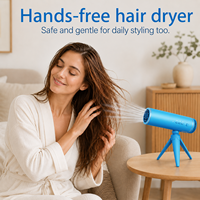 Sèche-cheveux portable léger de voyage, sèche-cheveux de bureau sur pied 1200W, séchage 2x plus rapide, mains libres, multi-usages