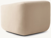 Fauteuil d'appoint cubique arrondi avec accoudoirs incurvés et enveloppants, chaise longue rembourrée, canapé individuel moderne et minimaliste en tissu pour salon