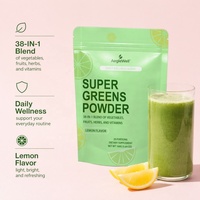 OEM ODM Super Greens Poeder Citroensmaak, Fruit Groente Kruiden Vitamine Complex Dagelijkse Wellness Blend, Groene Superfood Supplement