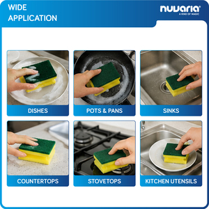 Spugna per Pulizia Cucina con Pad Abrasivo Verde per Lavaggio Piatti - Product Image 4
