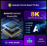 RK3576 Puce Android 14 TV Box H96 MAX M9S 8 cœurs 8K 4G 8G RAM 32G 128G ROM Double WiFi Gigabit Ethernet Voice Remote Set Top Box