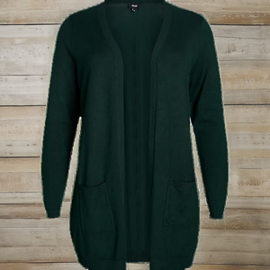 Cárdigan de punto estilo casual europeo para mujer, de moda, para otoño, con diseño de cruz sánscrita, holgado, adelgazante, largo, 100% fibra de bambú - Product Image 2