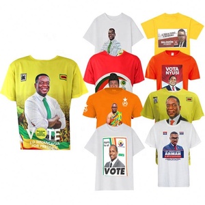 Campagna politica tshirt girocollo t-shirt elezioni articoli promozionali personalizzati a buon mercato con la stampa di <span class=keywords><strong>materiale</strong></span> in poliestere - Product Image 1