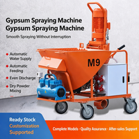 Machine à plâtrer le gypse entièrement automatique M6/M9/M10/M12, machine à projeter le gypse et la mastication entièrement automatique électrique 380V 220V
