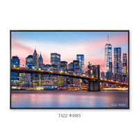 Toile de peinture LED avec paysage urbain nocturne moderne, art mural lumineux pour la décoration de la maison