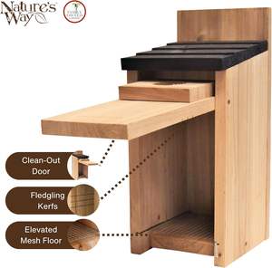 Casetta per Uccelli <span class=keywords><strong>in</strong></span> <span class=keywords><strong>Legno</strong></span> di Cedro Non Finita da Appendere, Decorazione da Giardino - Product Image 5