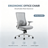 Chaise de bureau de direction ergonomique réglable de style moderne de haute qualité avec dossier haut et siège en maille rotatif durable
