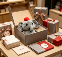 Peluche Éléphant Mignon à Capuche Rouge, Douce et Moelleuse, Idéale pour Cadeau Enfant - Nouvelle Collection à Succès