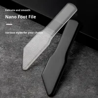 Lima de pies manual ecológica de vidrio nano con mango de plástico, grano 80 #   Almohadilla de papel de lija modelo FF0055 para el cuidado de pedicura