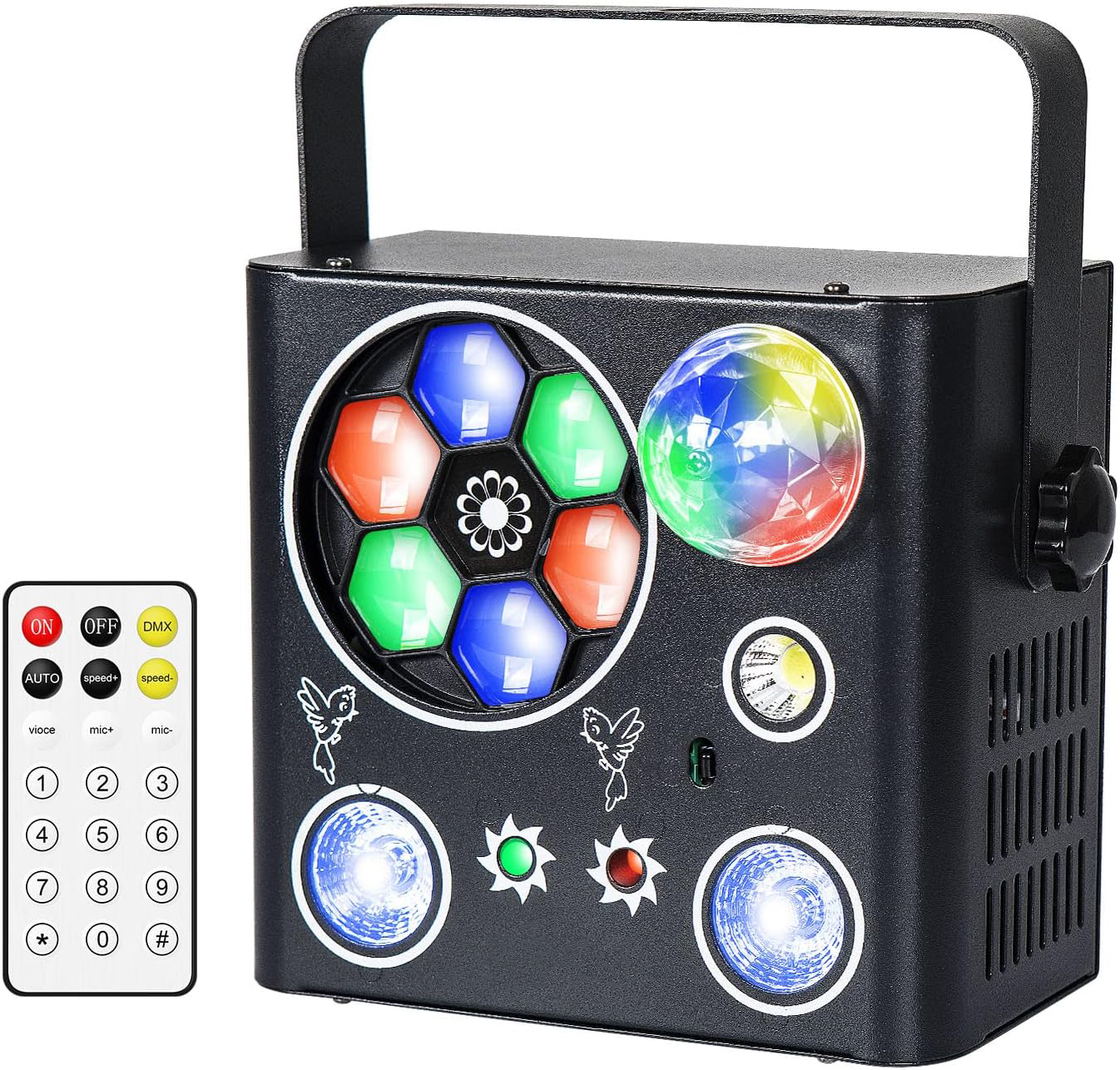 5 in 1 DJ Light Dyeing Pattern Strobe Magic Ball Stage Light With Remote Control Birthday Party Wedding bar Disco