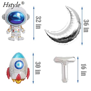 Ballons d'halloween thème espace Man, banderole d'astronaute, décorations pour fête d'anniversaire de bébé 2e anniversaire, ensemble 604 - Product Image 2